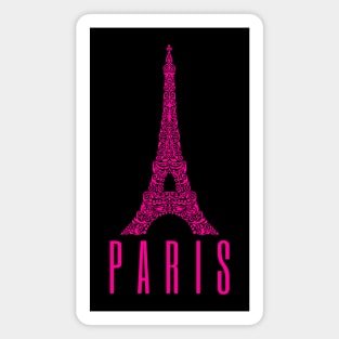 Eiffel Tower Paris France Art Design Pink Magnet